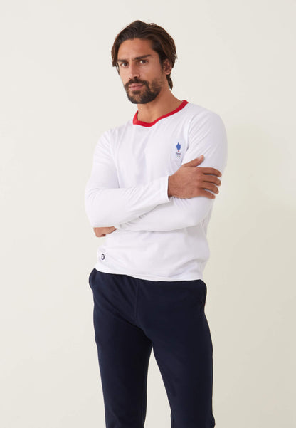 T-shirt manches longues en coton - Jeannot Blanc Equipe de France