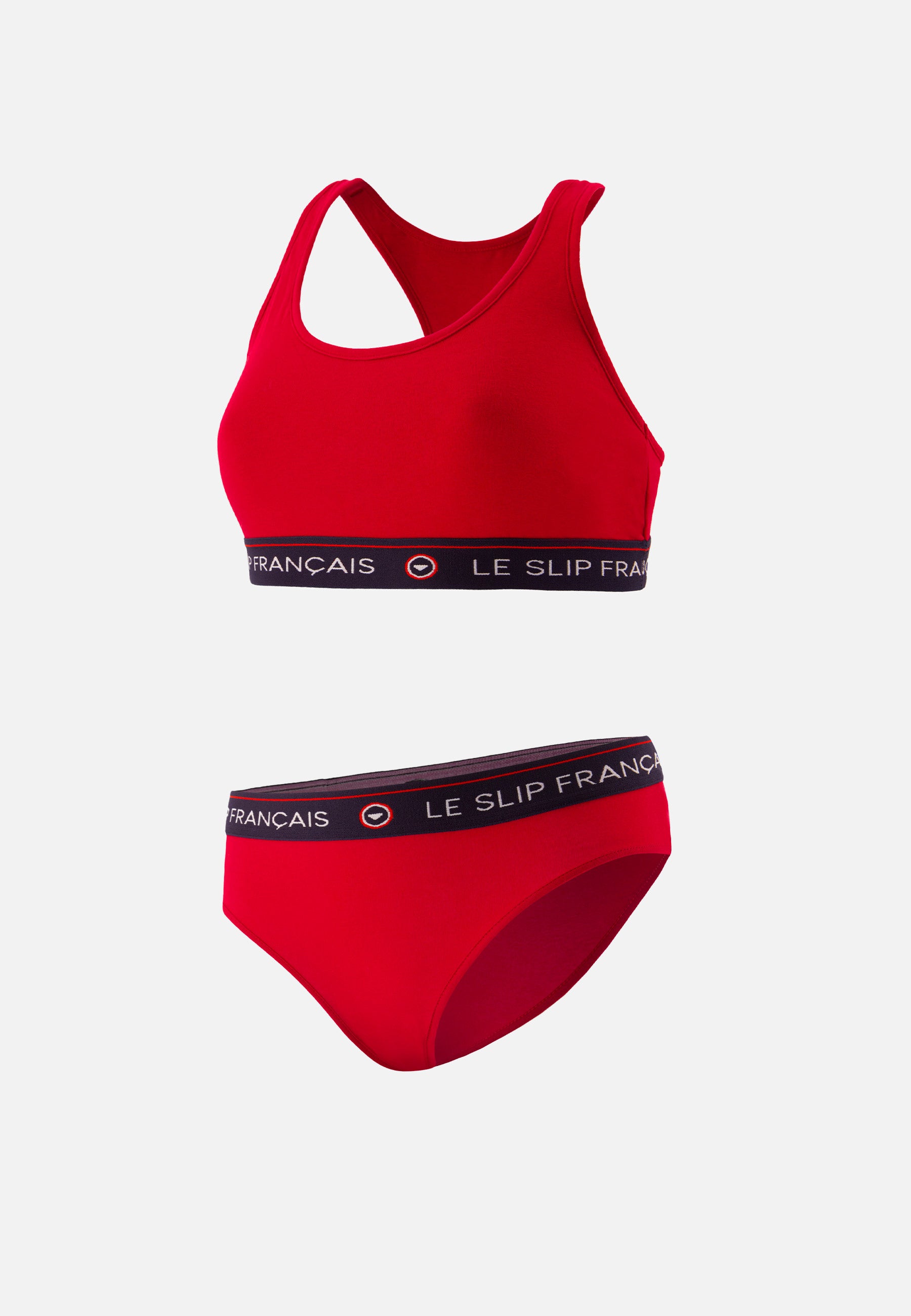 Ensemble culotte brassière en coton - Tapageuse Rieuse Rouge Cerise
