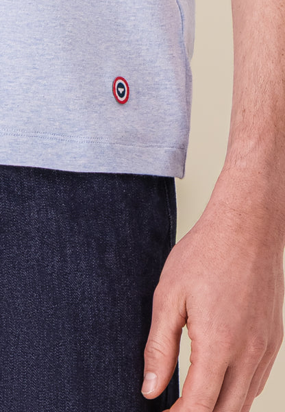 T-shirt à manches courtes bleu en coton - Formidable Bleu Ciel Chine