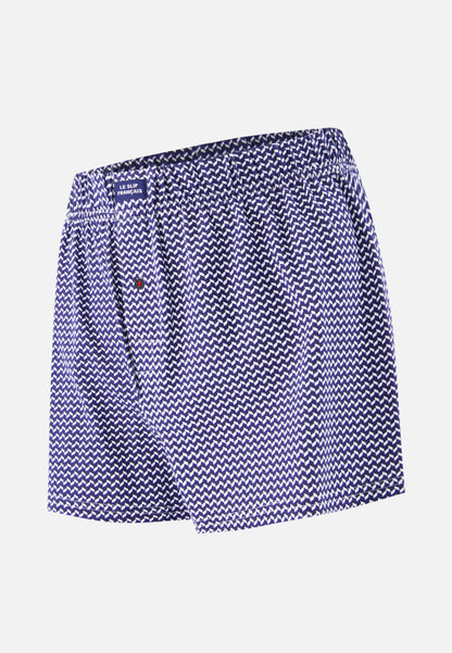 Caleçon à chevrons bleu blanc noir en jersey de coton - Fredo Chevron Bbn