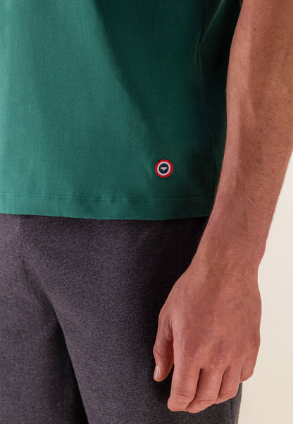 Ensemble pyjama haut et short en coton - Pyjama Haut Manches Courtes Formidable Vert Forêt Et Bas De Pyjama Court Invincible Gris Anthracite