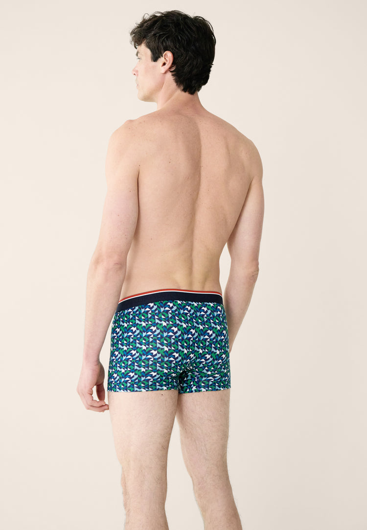 Lot de 2 boxers en coton - Boxers Mosaïque Indigo Marine - Le Slip Français - 4