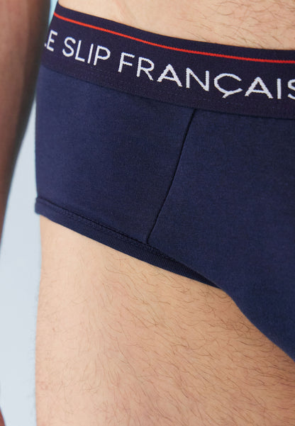 Lot de 3 slips bleu marine en coton - Slips Bleu Marine
