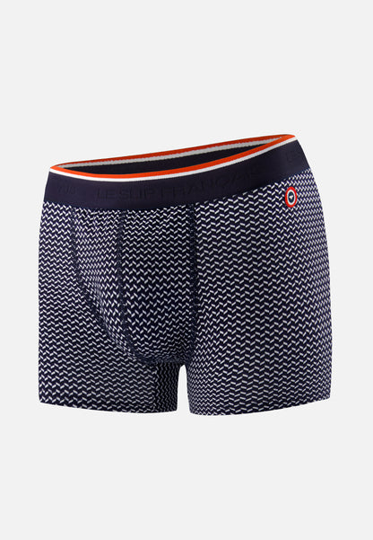 Blue striped cotton boxer shorts - Marius Chevron