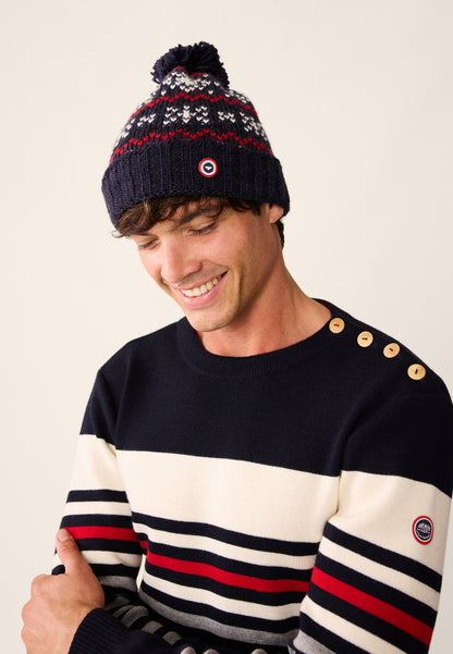 Bonnet en laine - Bonnet Pompon Flocon