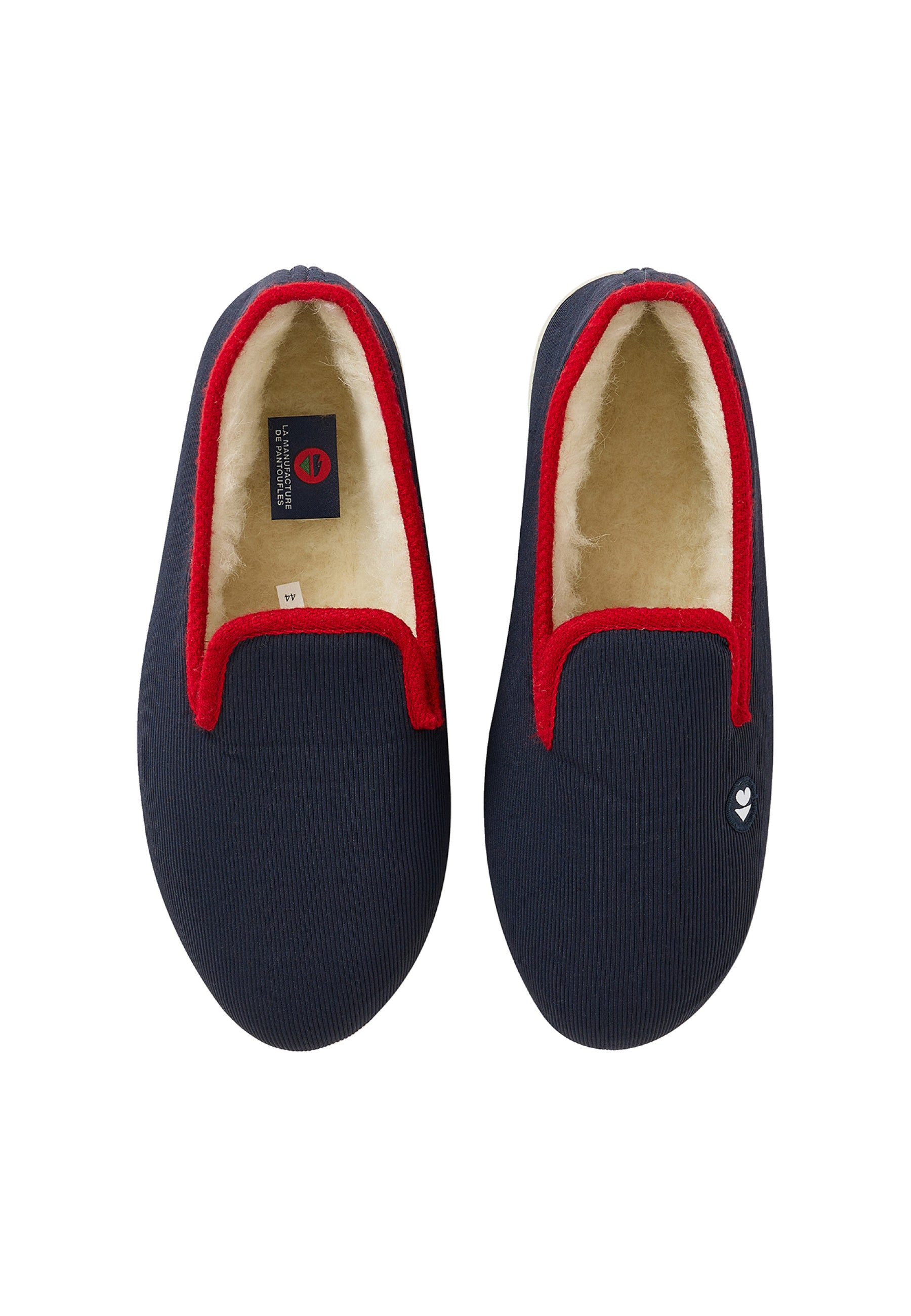 Chaussons d'intérieur en laine - Pantoufles Marine
