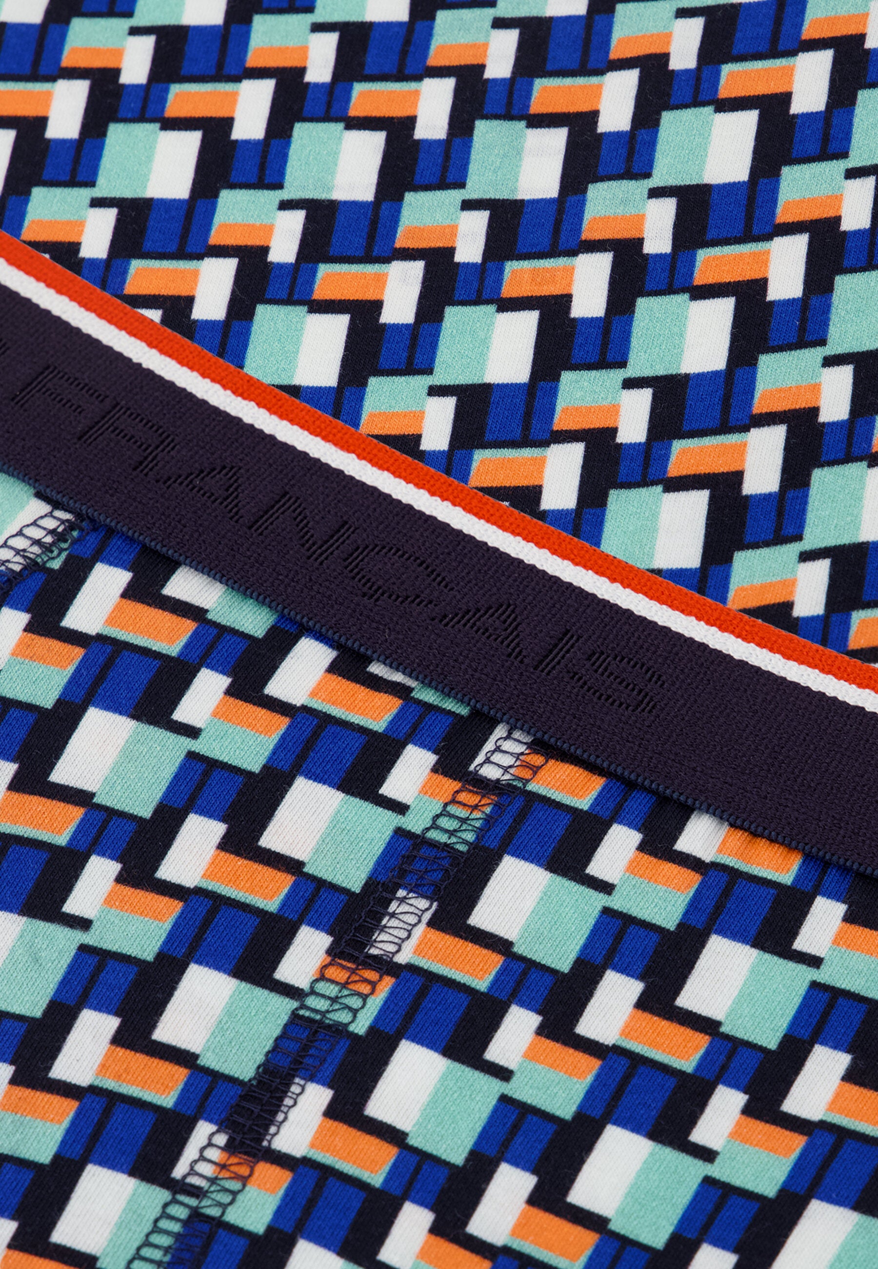 Green cotton briefs with a Corbusier pattern - Terrible Corbusier Azure Green