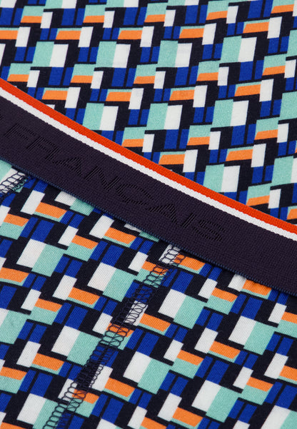 Green cotton briefs with a Corbusier pattern - Terrible Corbusier Azure Green