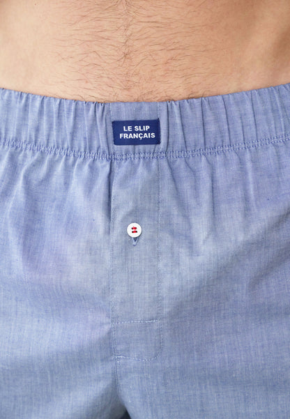 Blue denim cotton boxer shorts - Jacques Chambray