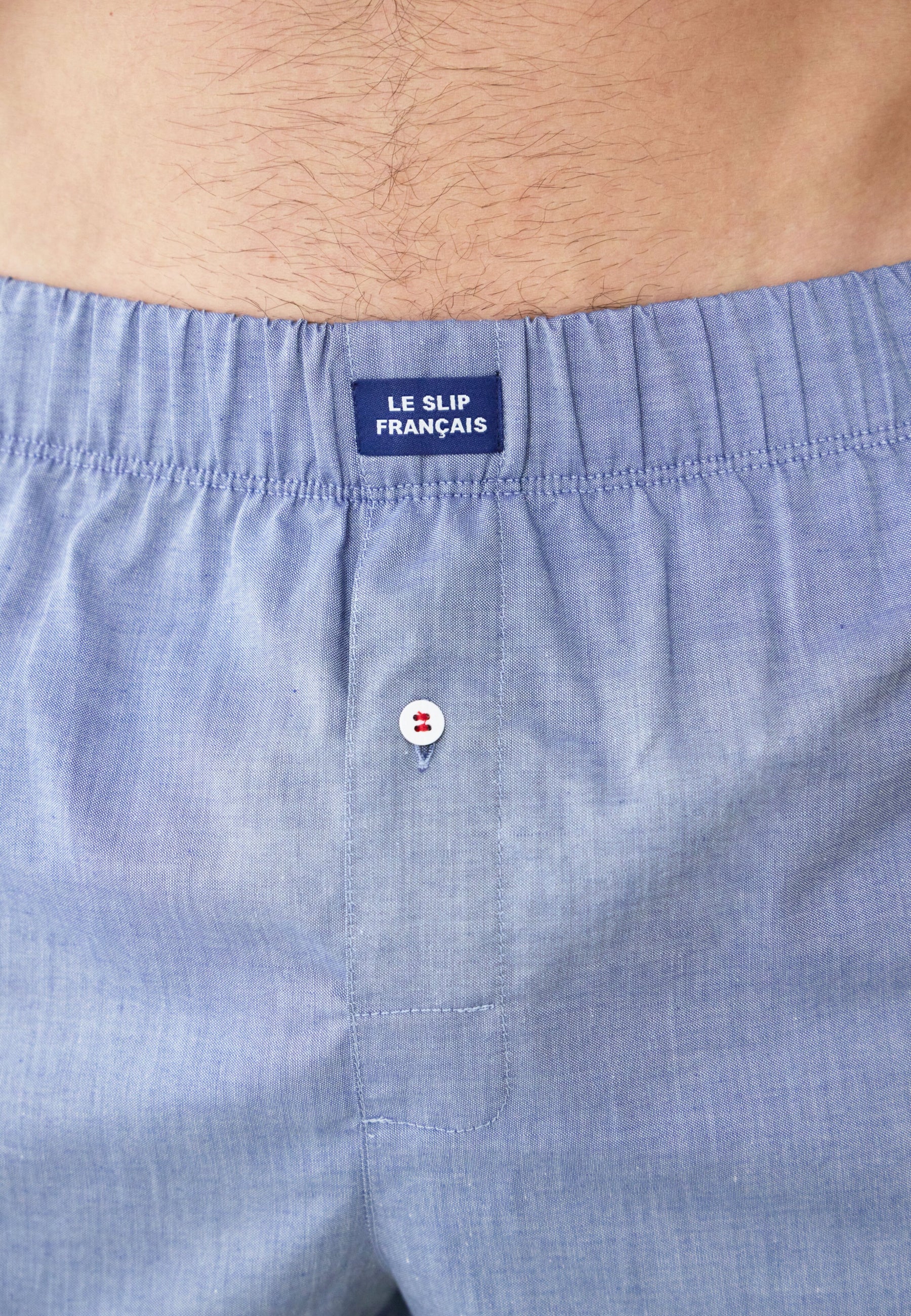 Caleçon bleu jean en coton - Jacques Chambray