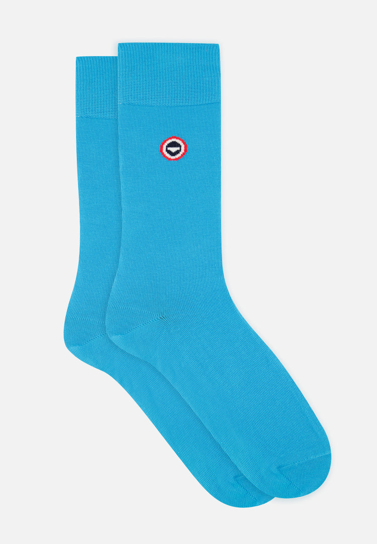 Pack trio Chaussettes Lucas Bleu Fluo Blanc Écume - Le Slip Français - 3
