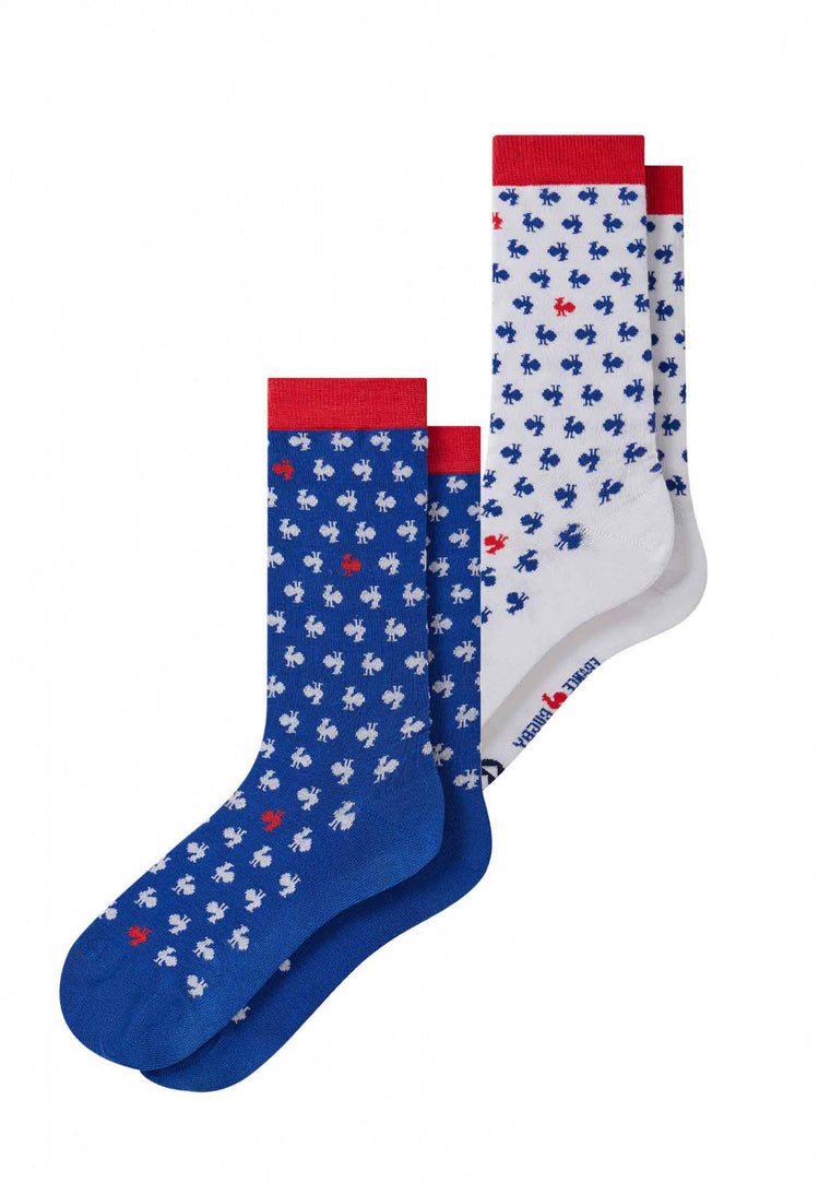 Lot de 2 chaussettes en coton - Lucas Duo Coq Bleu Blanc Rouge XV de France - Le Slip Français - 1