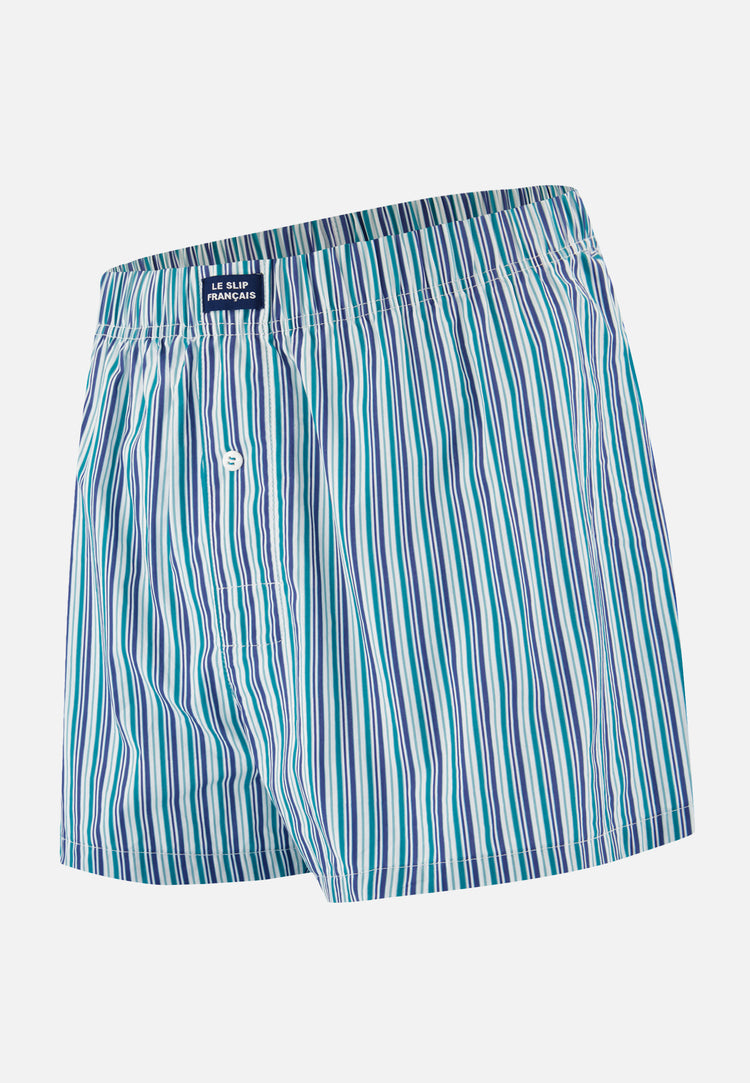 Caleçon matelas topaz à rayures en coton - Jacques Rayures Matelas Topaz - Le Slip Français - 1