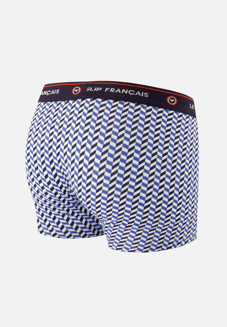 Boxer en coton - Petit Joseph Chevron Bleu Poussiere - Le Slip Français - 7