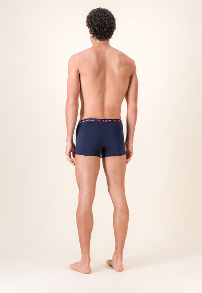 Lot de 3 boxers en coton bio - Boxers marine blanc rouge - Collab 1083