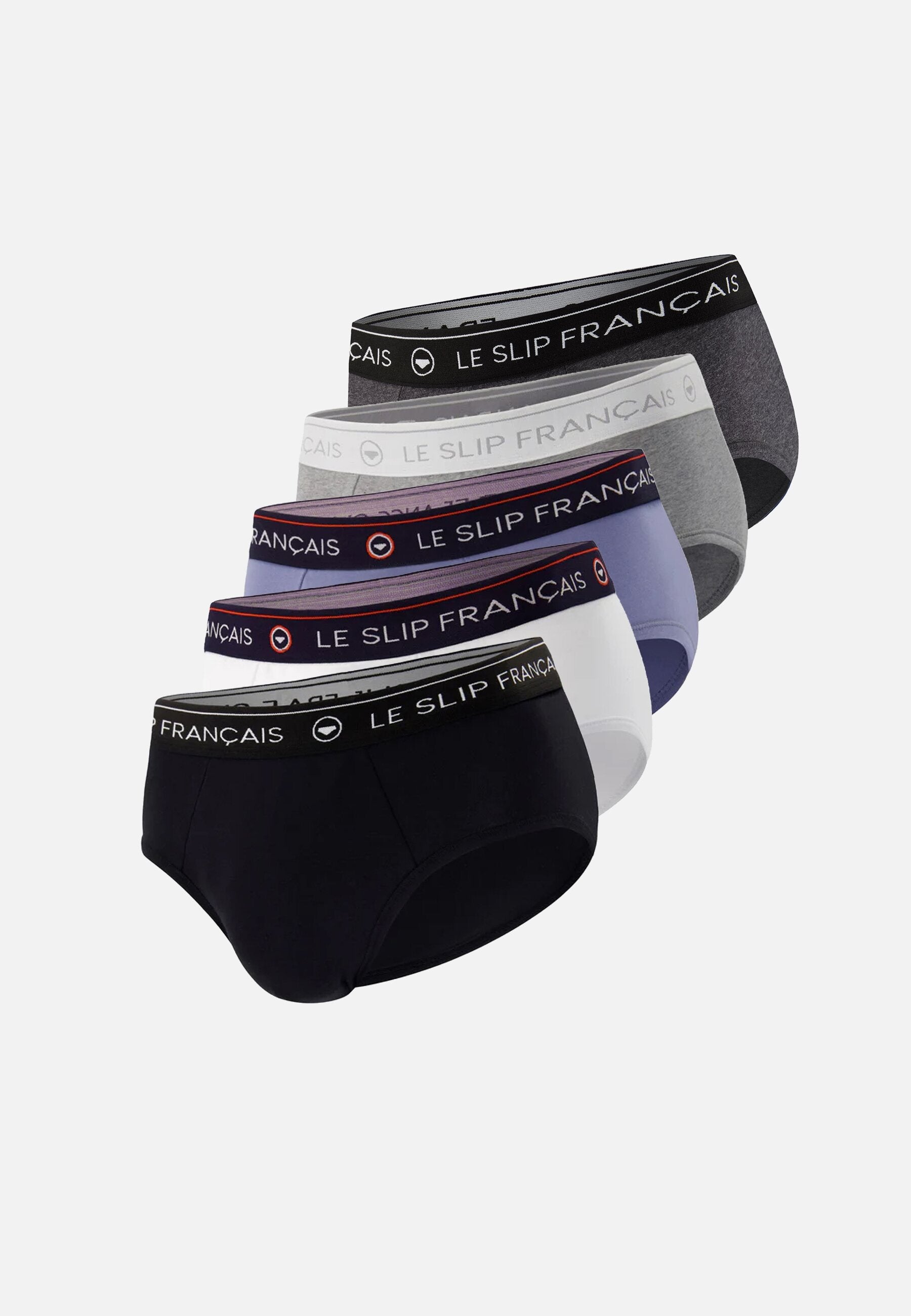 Lot de 5 slips en coton - Slips 5 Nuances De Gris