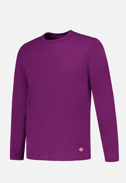 T-shirt à manches longues violet en coton - Superbe Violet Profond