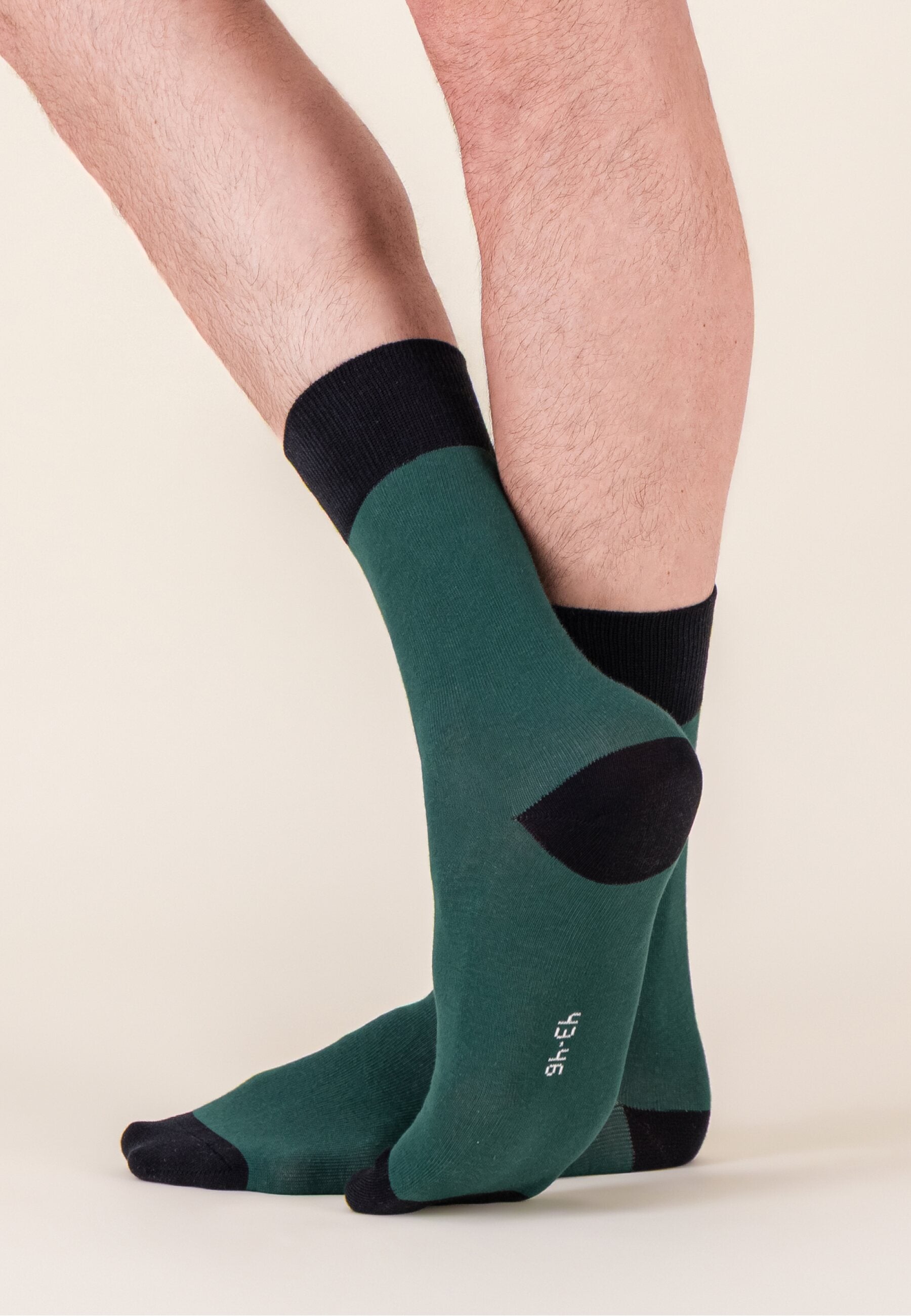 Chaussettes mi-hautes vert en coton - Robuste Vert Forêt Noir