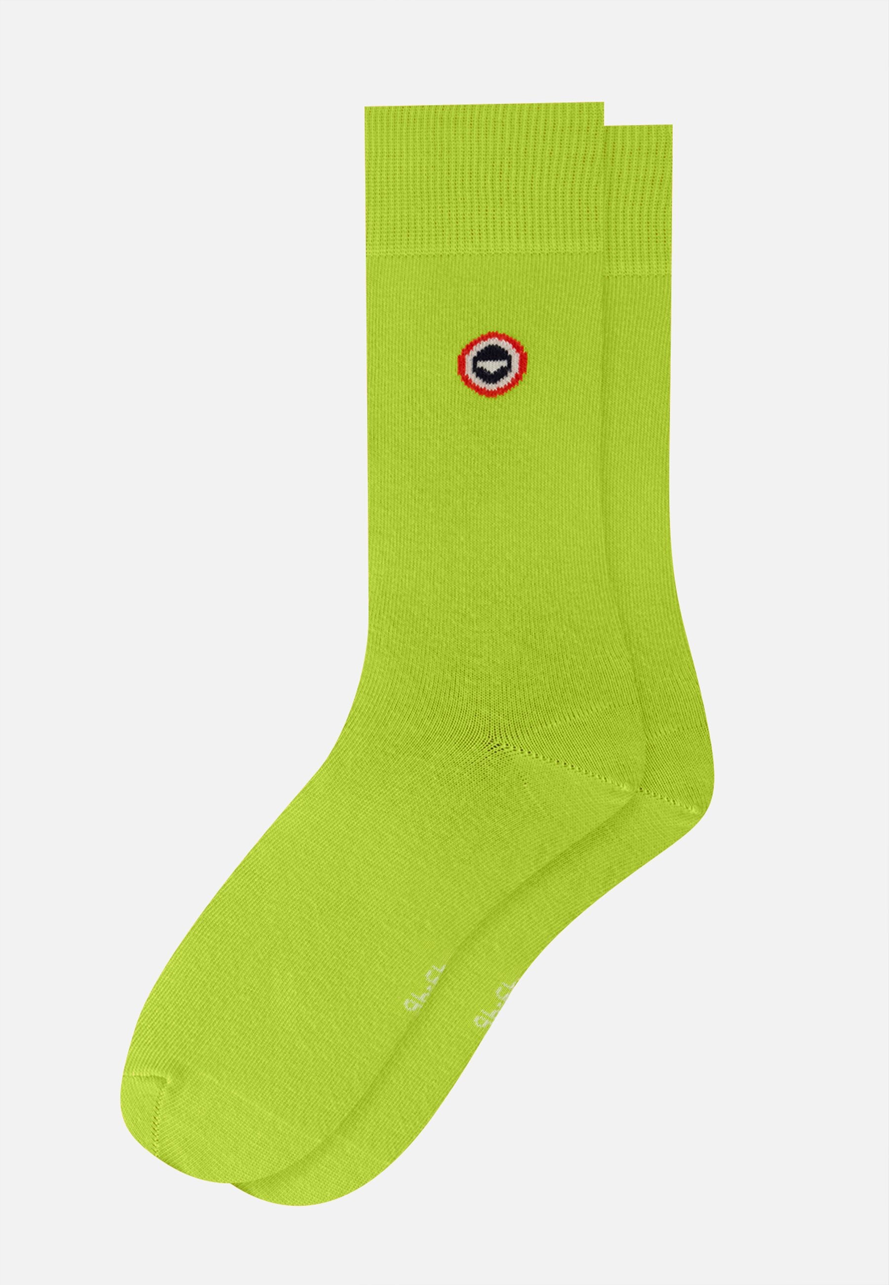 Chaussettes mi-hautes jaune en coton - Robuste Jaune Anis