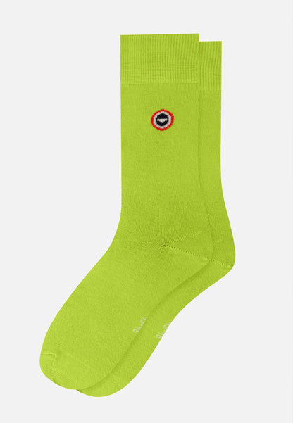 Chaussettes mi-hautes jaune en coton - Robuste Jaune Anis