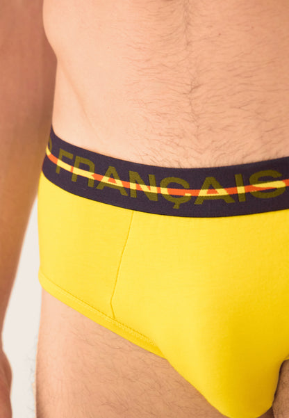 Pack of 3 cotton briefs - Navy, Jungle, Khaki, Veronese, Lemon Yellow