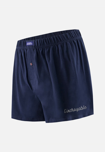 Caleçon bleu marine en jersey de coton - Fredo Marine L'Incroyable