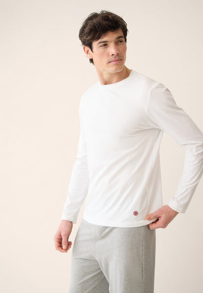 Lot de 3 t-shirts manches longues en coton - T-shirts Manches Longues Anthracite Blanc Noir