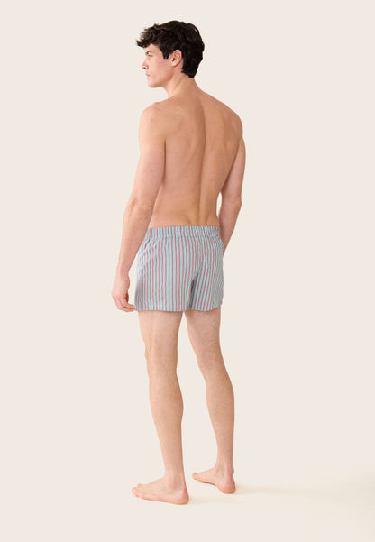 Pink striped cotton mattress boxer shorts - Jacques Striped Mattress Pink Cherry