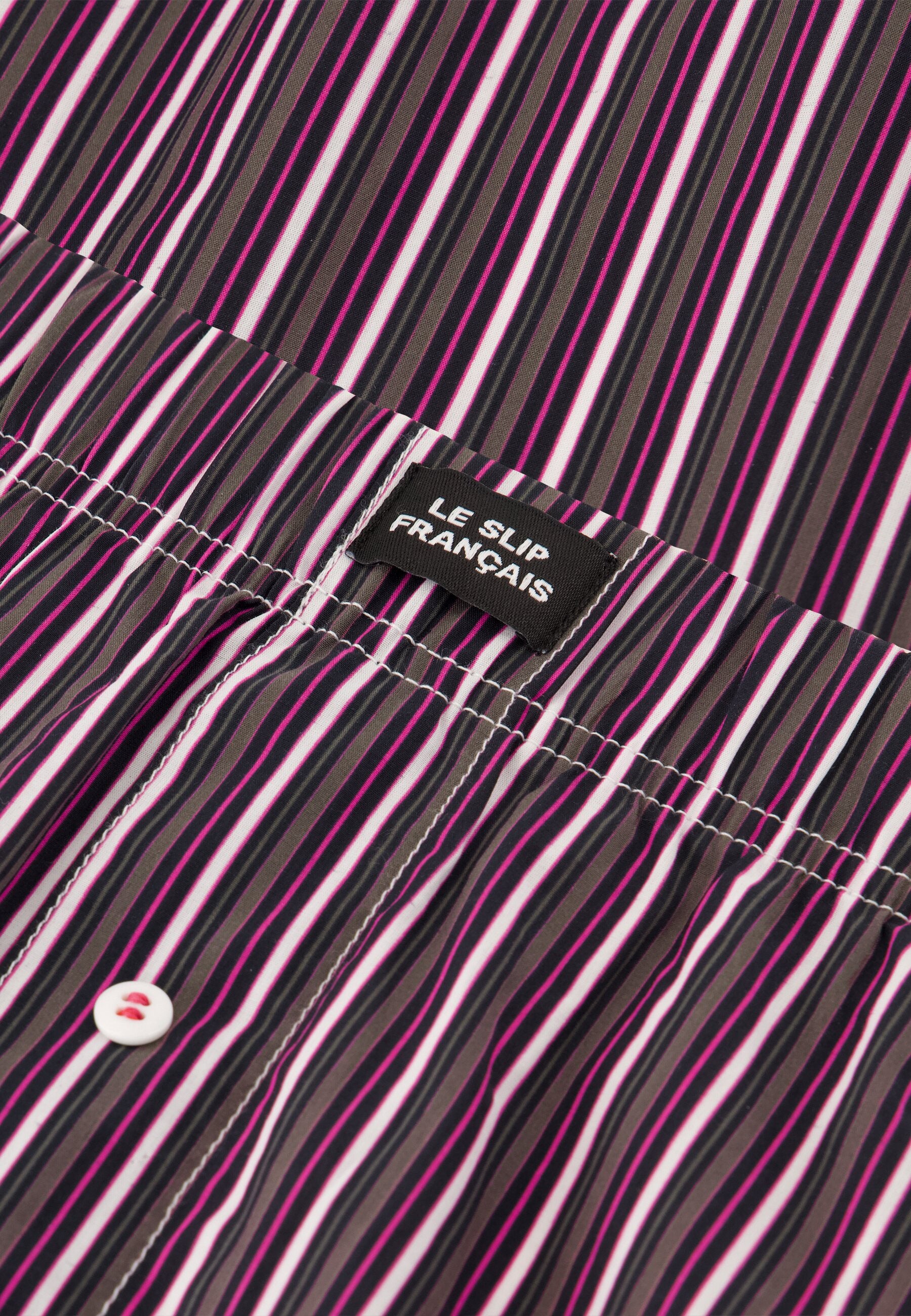 Caleçon matelas fuchsia à rayures en coton - Jacques Rayures Matelas Fuchsia