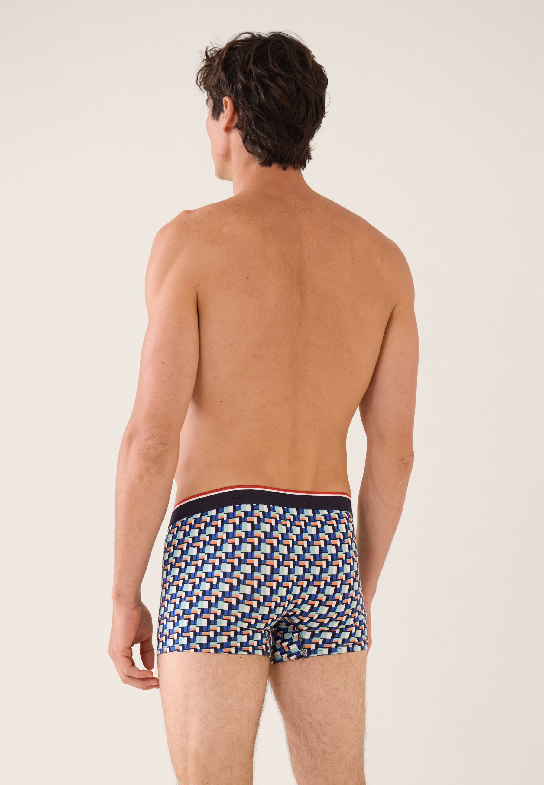 Boxer vert à motif corbusier en coton - Marius Corbusier Vert Azur