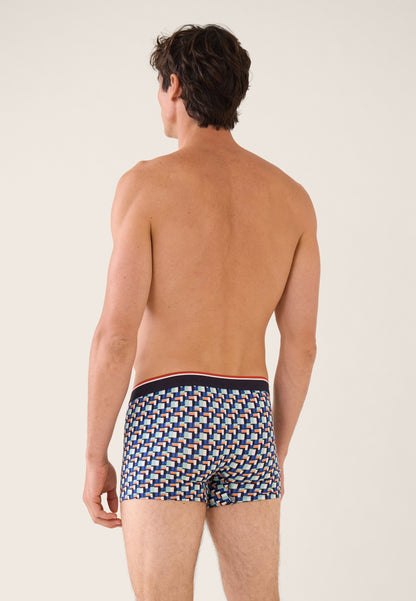 Boxer vert à motif corbusier en coton - Marius Corbusier Vert Azur