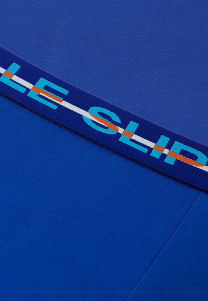 Long blue cotton boxer shorts - Redoutable Long Nautical Blue