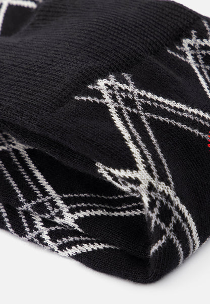 Chaussettes mi-hautes noires à carreaux fantaisie - Lucas Carreaux Noir
