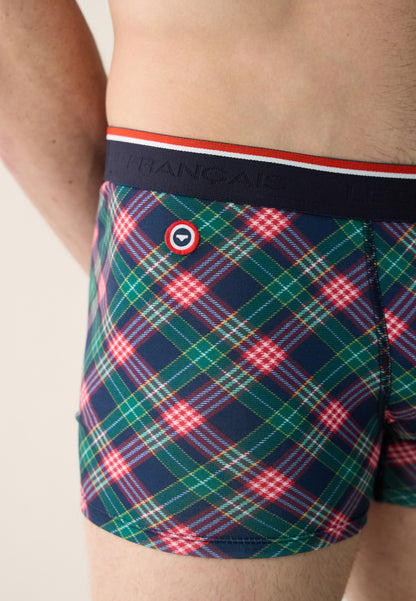 Boxer vert sapin imprimé carreaux tartan - Marius Carreaux Vert Sapin