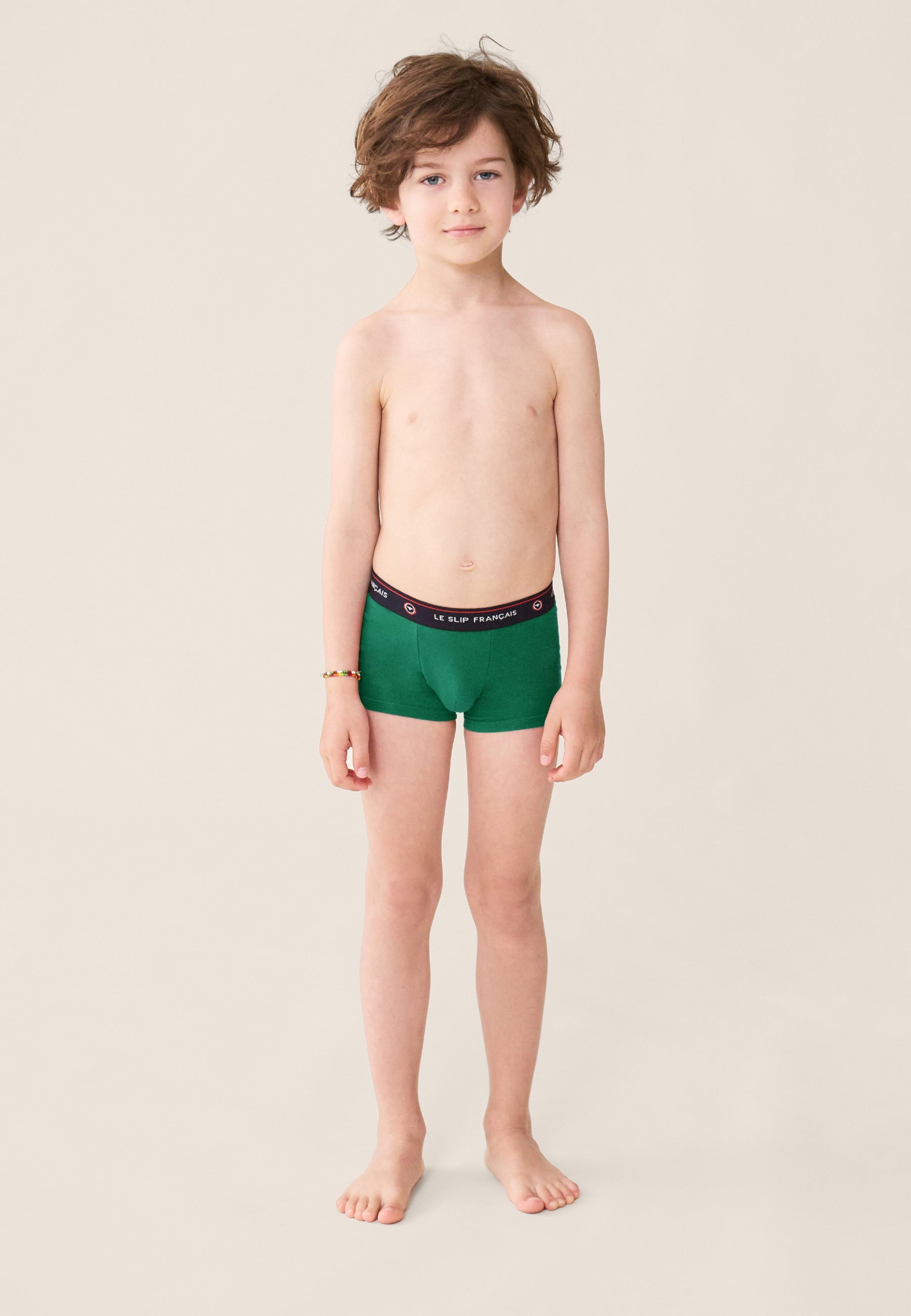 Lot de 3 boxers enfant en coton - Boxers Emeraude Marine Rouge