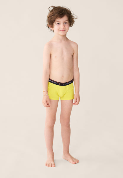 Boxer enfant jaune tournesol en coton - Petit Joseph Tournesol