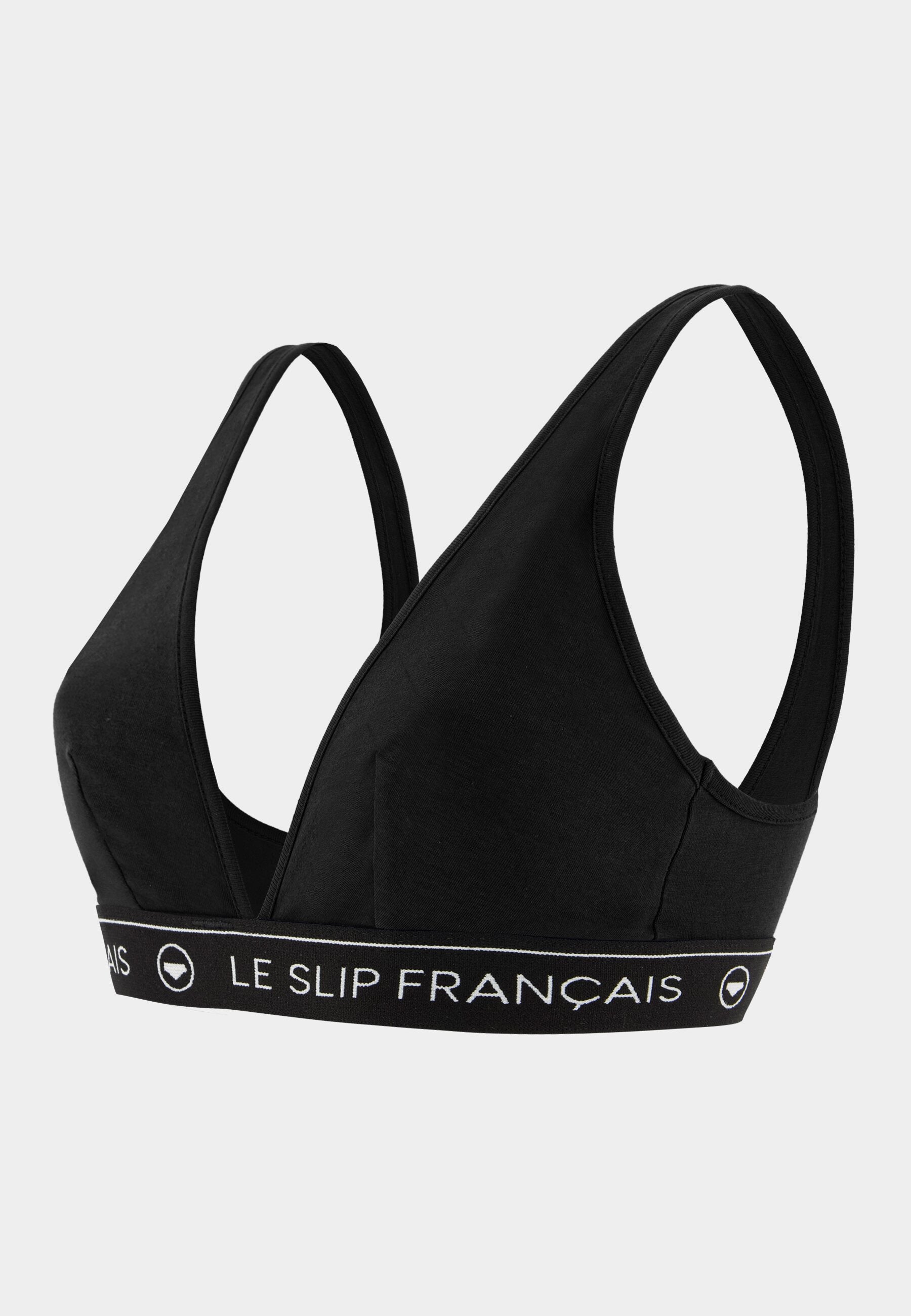 Soutien-gorge triangle sans armature noir en coton - Séduisante Noir
