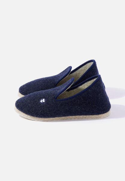 Chaussons d'intérieur en laine - Charentaises Marine