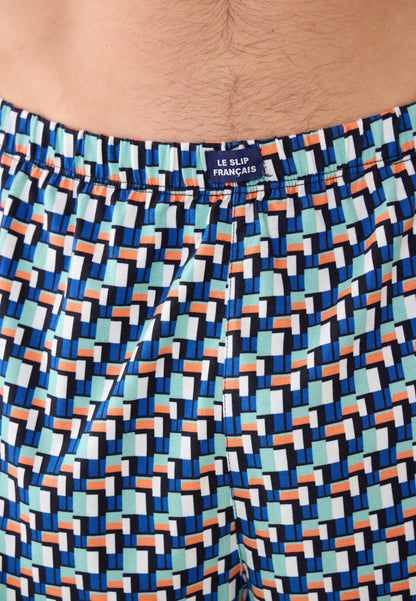 Bas de pyjama court à motif corbusier en coton - Fredy Corbusier Vert Azur