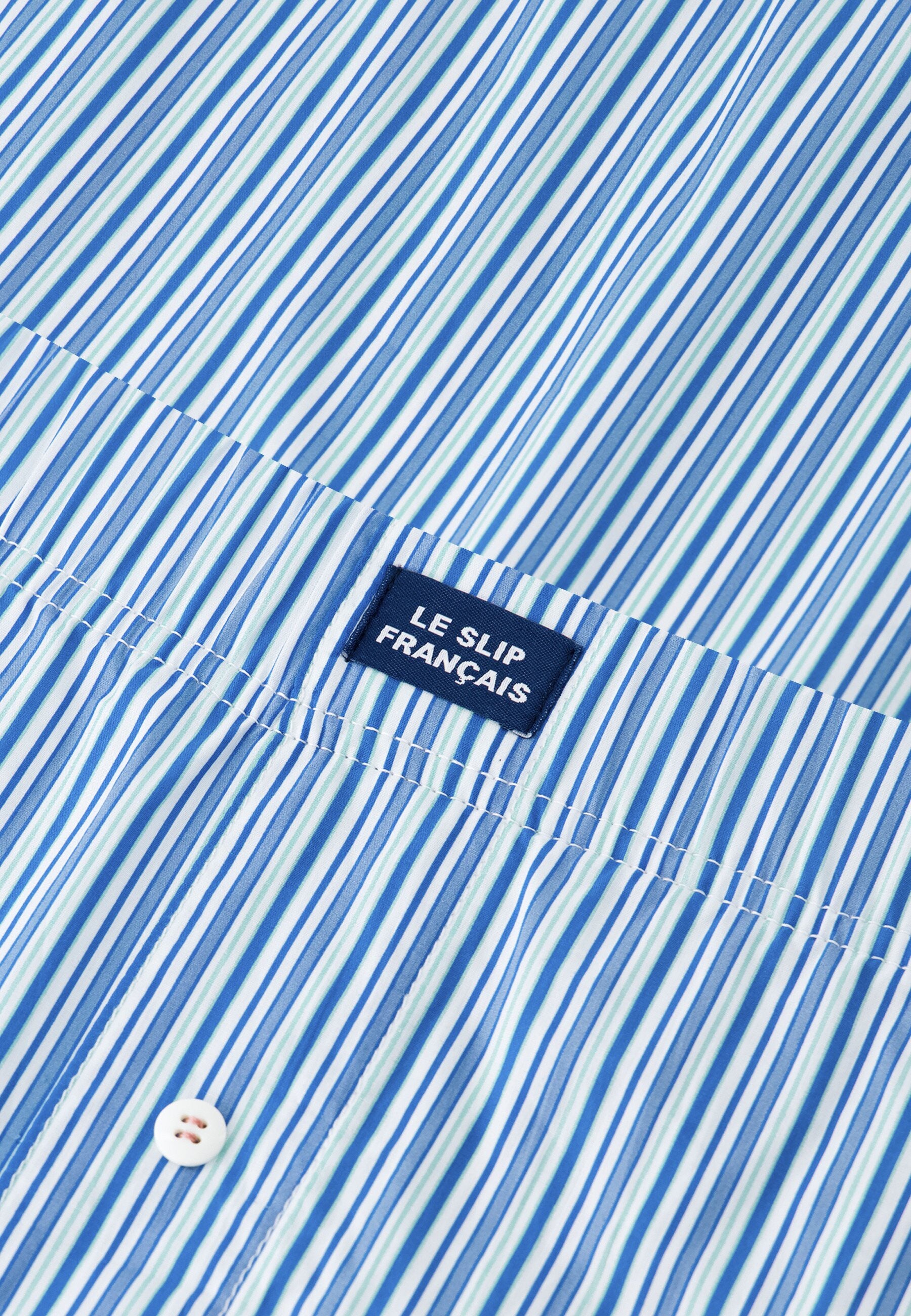 Caleçon matelas bleu à rayures en coton - Jacques Rayure Matelas Bleu Ocean