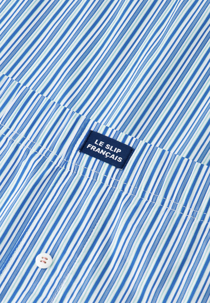 Caleçon matelas bleu à rayures en coton - Jacques Rayure Matelas Bleu Ocean