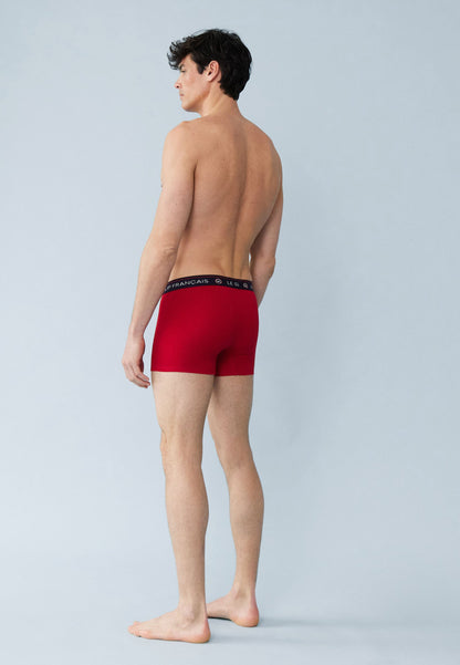 Lot de 3 boxers en coton - Boxers Marine Tartan Rouge