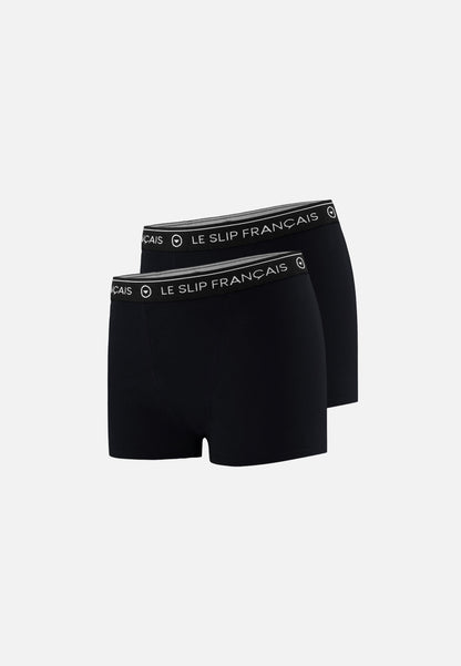 Lot de 2 culottes boxers femme en coton - Culottes Boxers Noir