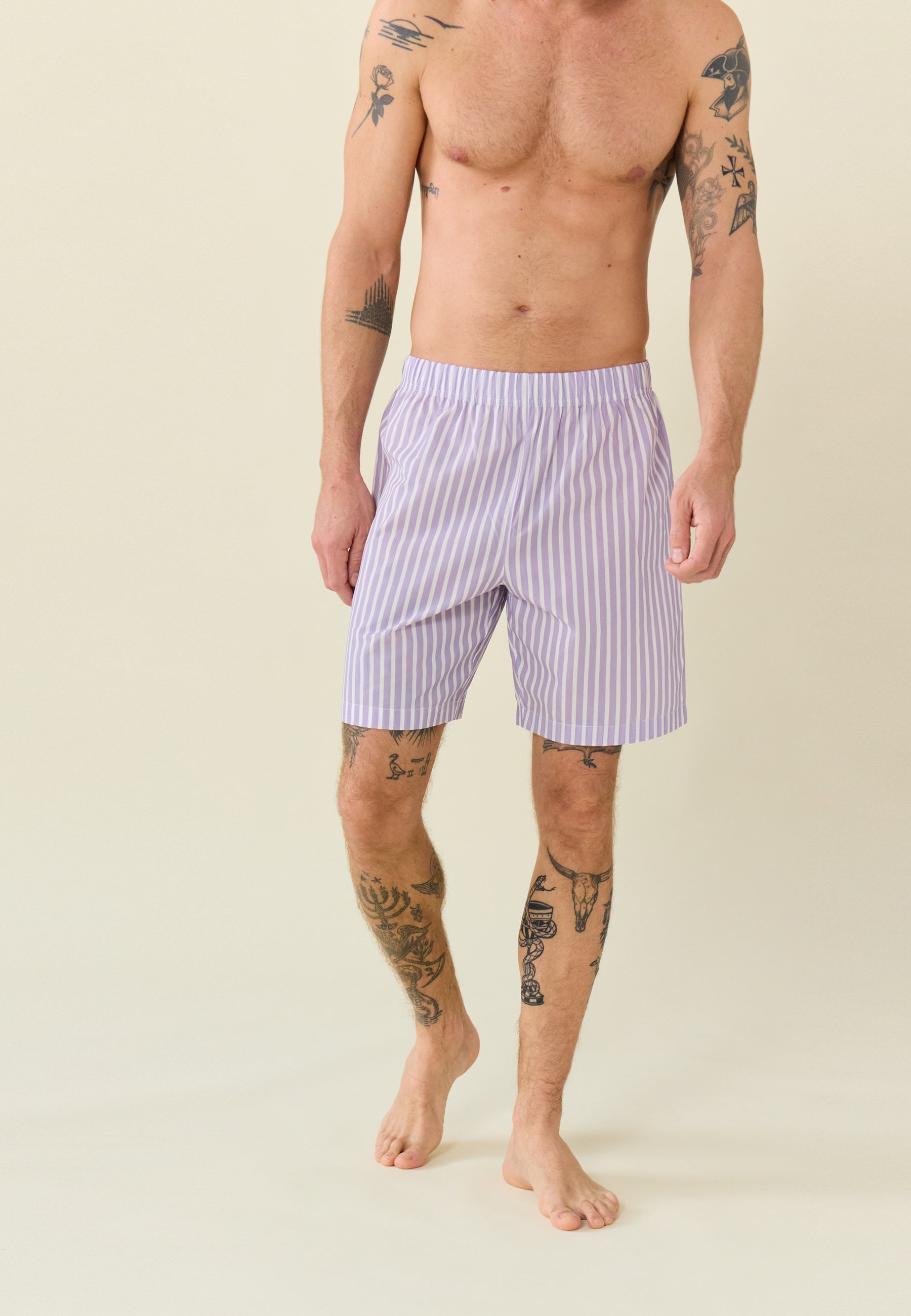 Ensemble de pyjama t-shirt et short en coton - Ensemble pyjama Tristan Bleu Marine Sens Glycine