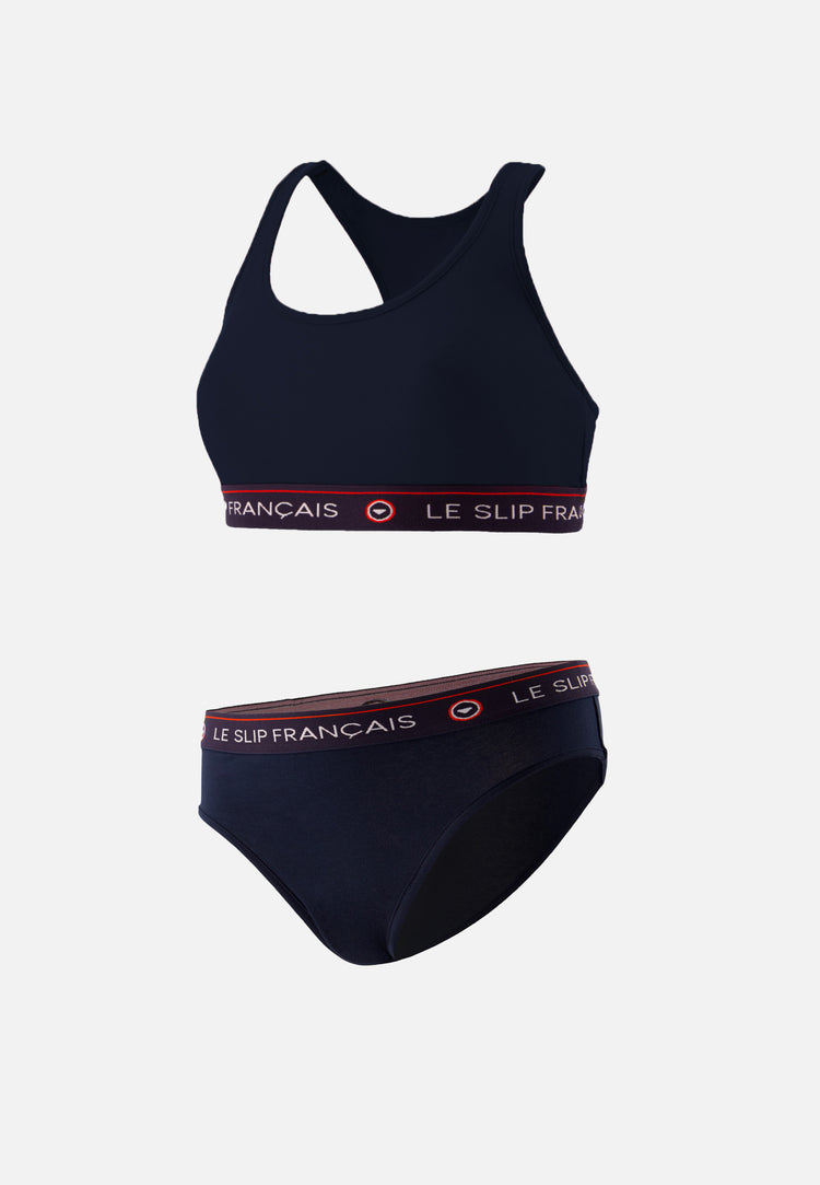 Pack culotte brassière en coton - Pack Tapageuse Rieuse Marine - Le Slip Français - 1