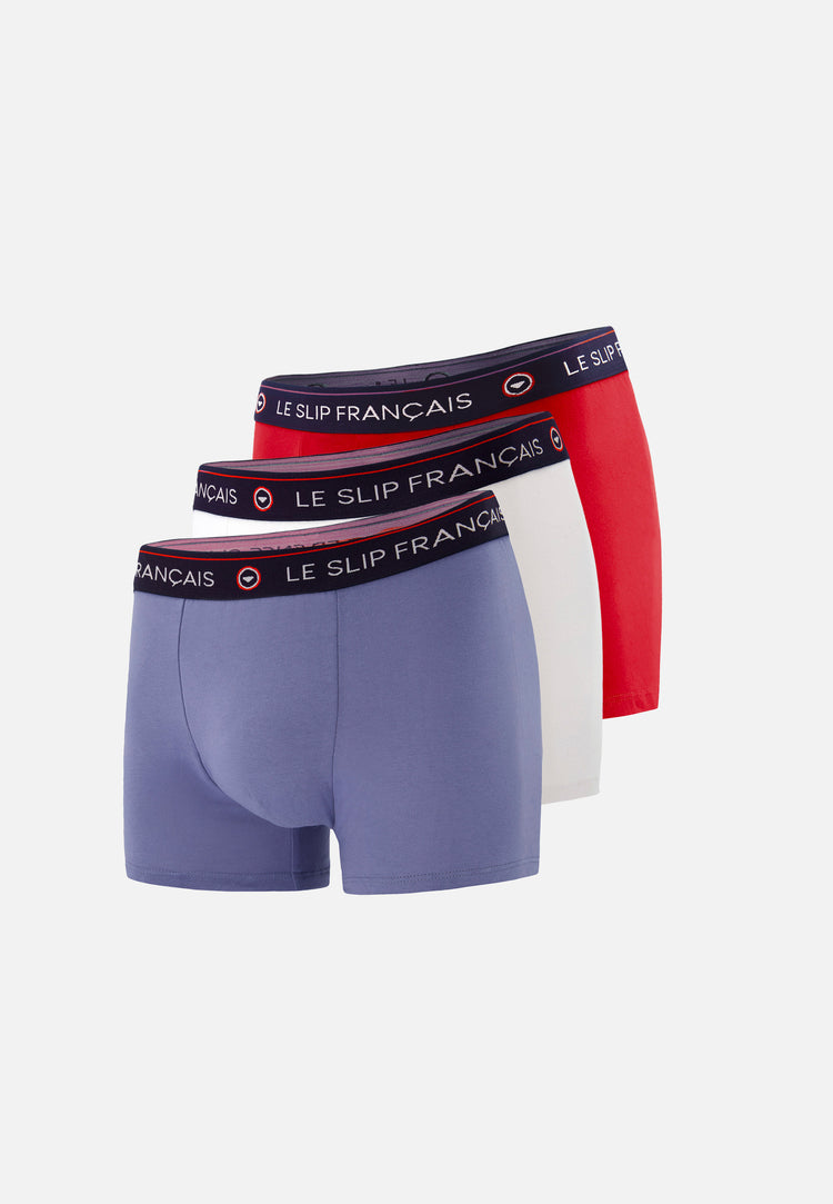 Lot de 3 boxers en Coton - Boxers Bleu Blanc Rouge - Le Slip Français - 1