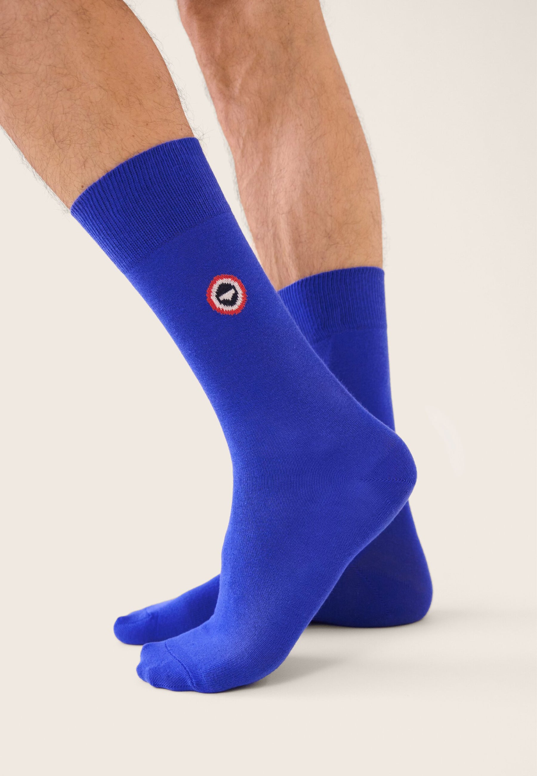 Chaussettes mi-hautes unies bleu - Robuste Bleu Nautique