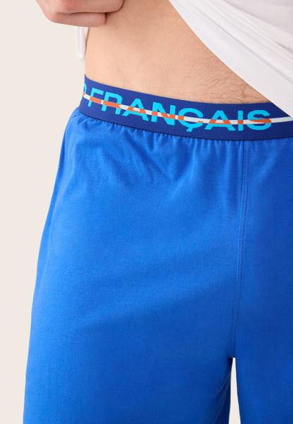 Ensemble pyjama débardeur et short en coton - Pyjama haut sans manches Fulminant blanc et bas de pyjama court Invincible bleu nautique