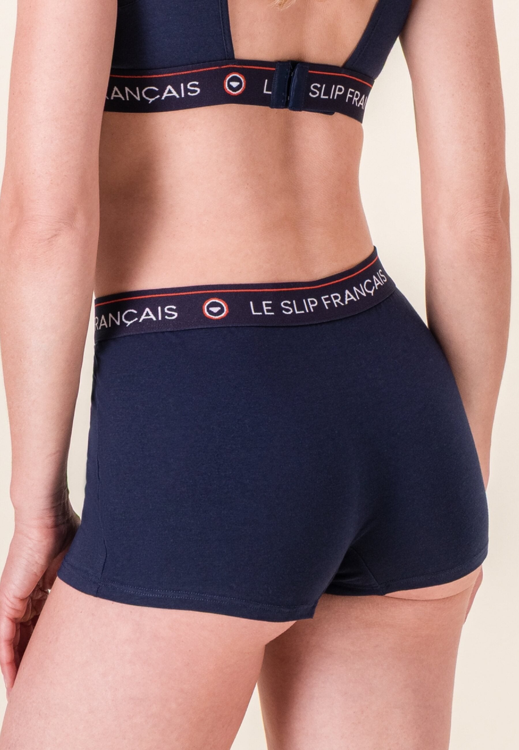 Lot de 2 culottes boxers femme en coton - Culottes Boxers Marine