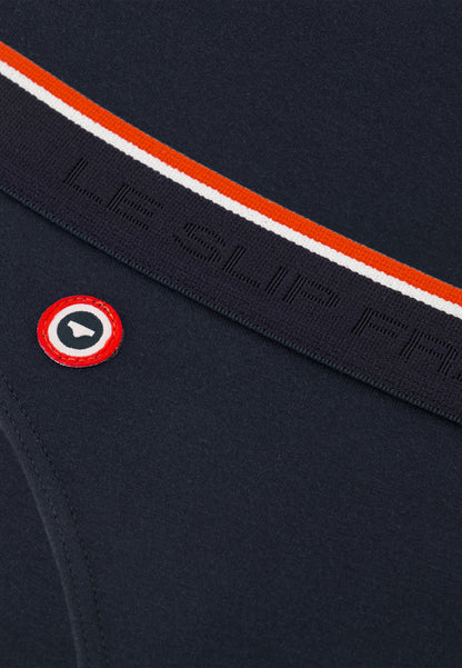 Men's navy blue cotton thong - Loic Marine